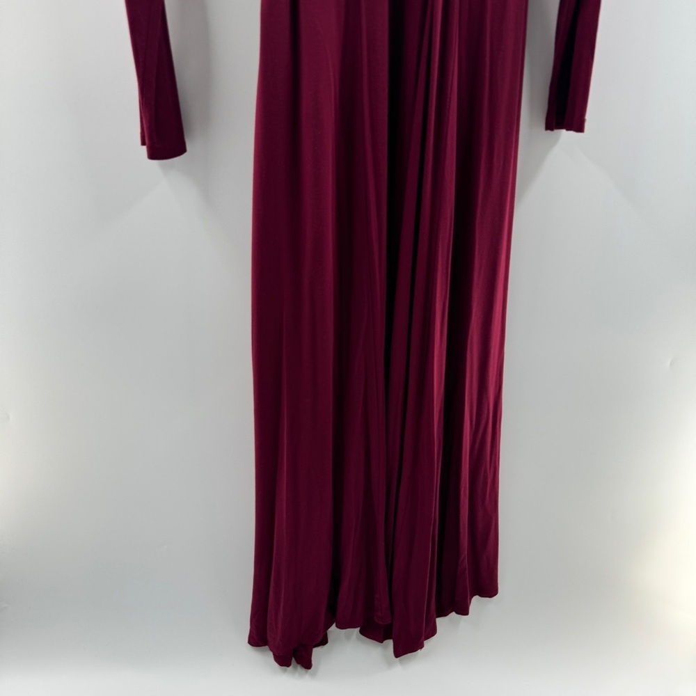 Gap Maroon Long Sleeve Wrap Dress with Side Tie – Size Medium - Picture 6 of 6